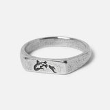 silver ring studio image with a clear white background