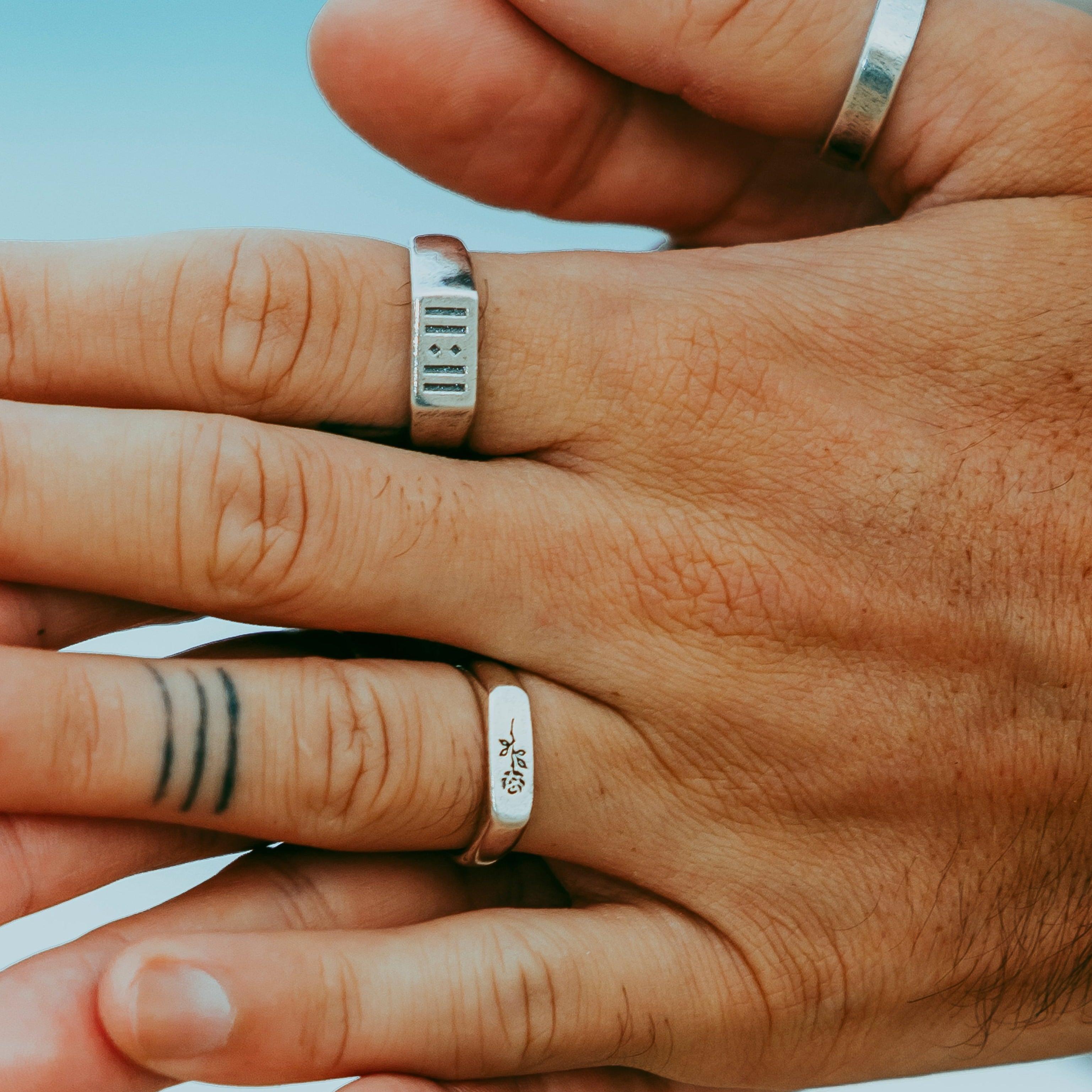 Elegant Billie Jo rings styled in a soft gold tone on model’s hand – June 24 Collection.