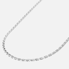 Gold rolo chain necklace displayed flat with soft shadows